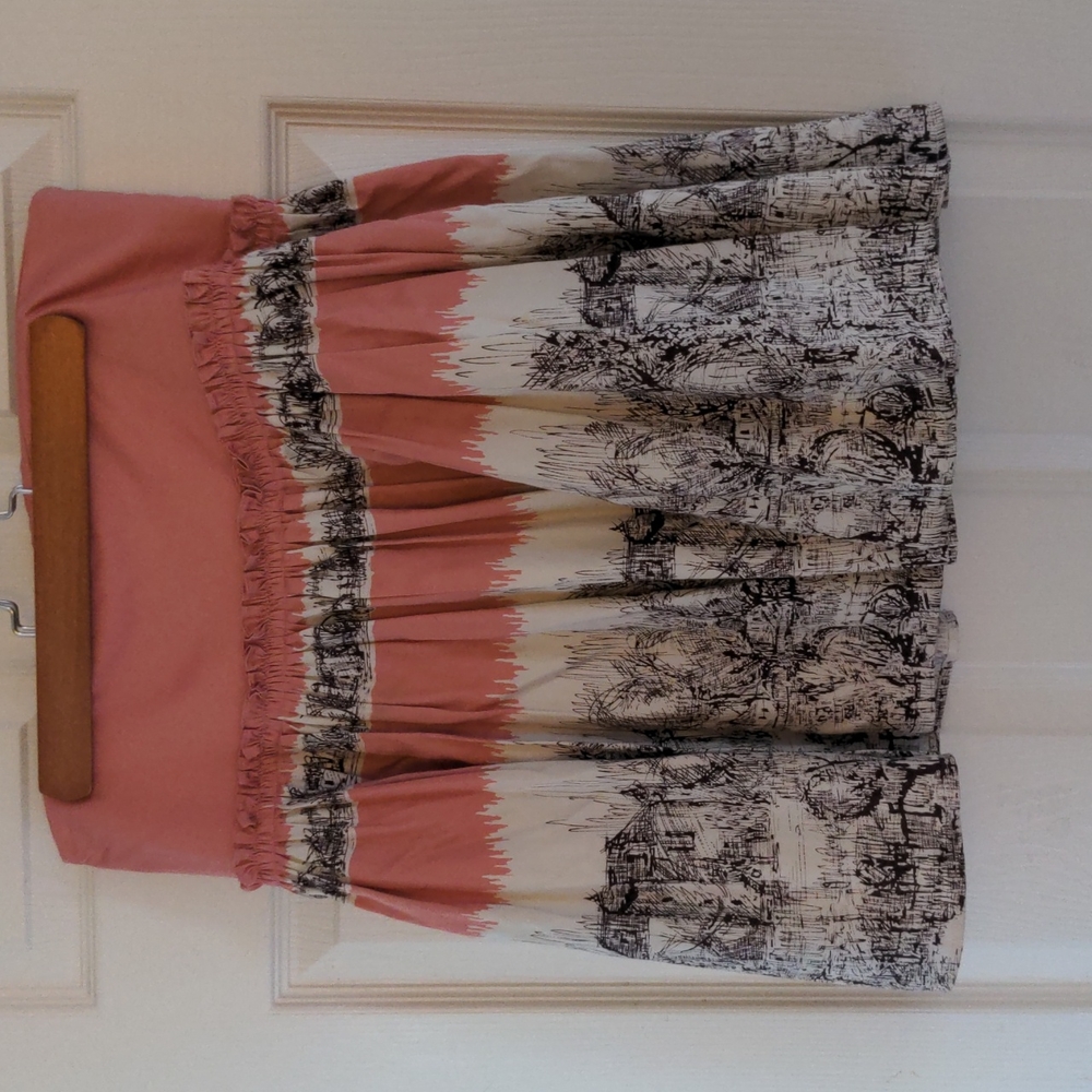 Anthropologie tiered knee length skirt